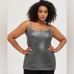 NWT Torrid Sequin Front Tank Top Size 2 equivalent 2X Gray